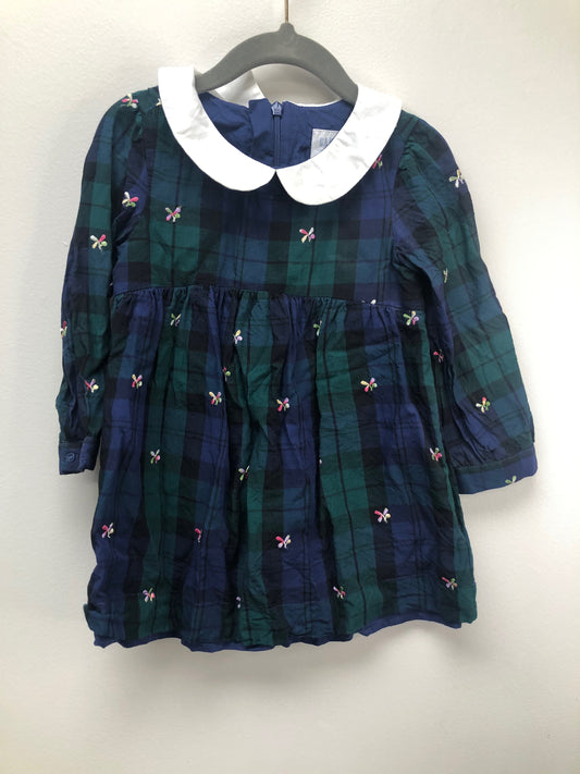 2T GAP green embroidered Dress