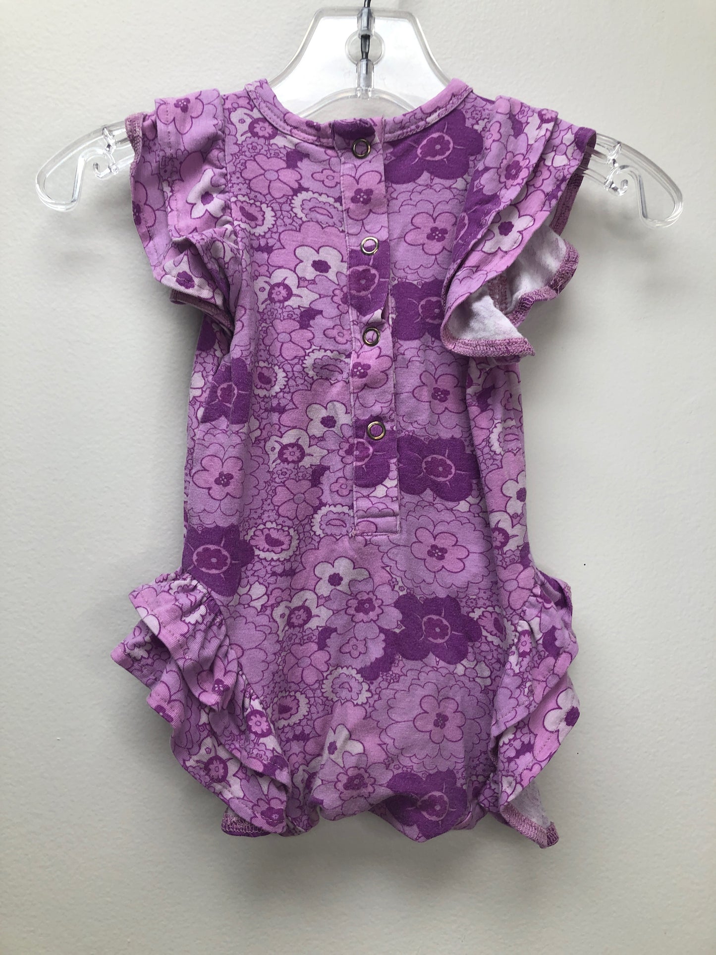 0-3 Months Kate Quinn purple floral Romper
