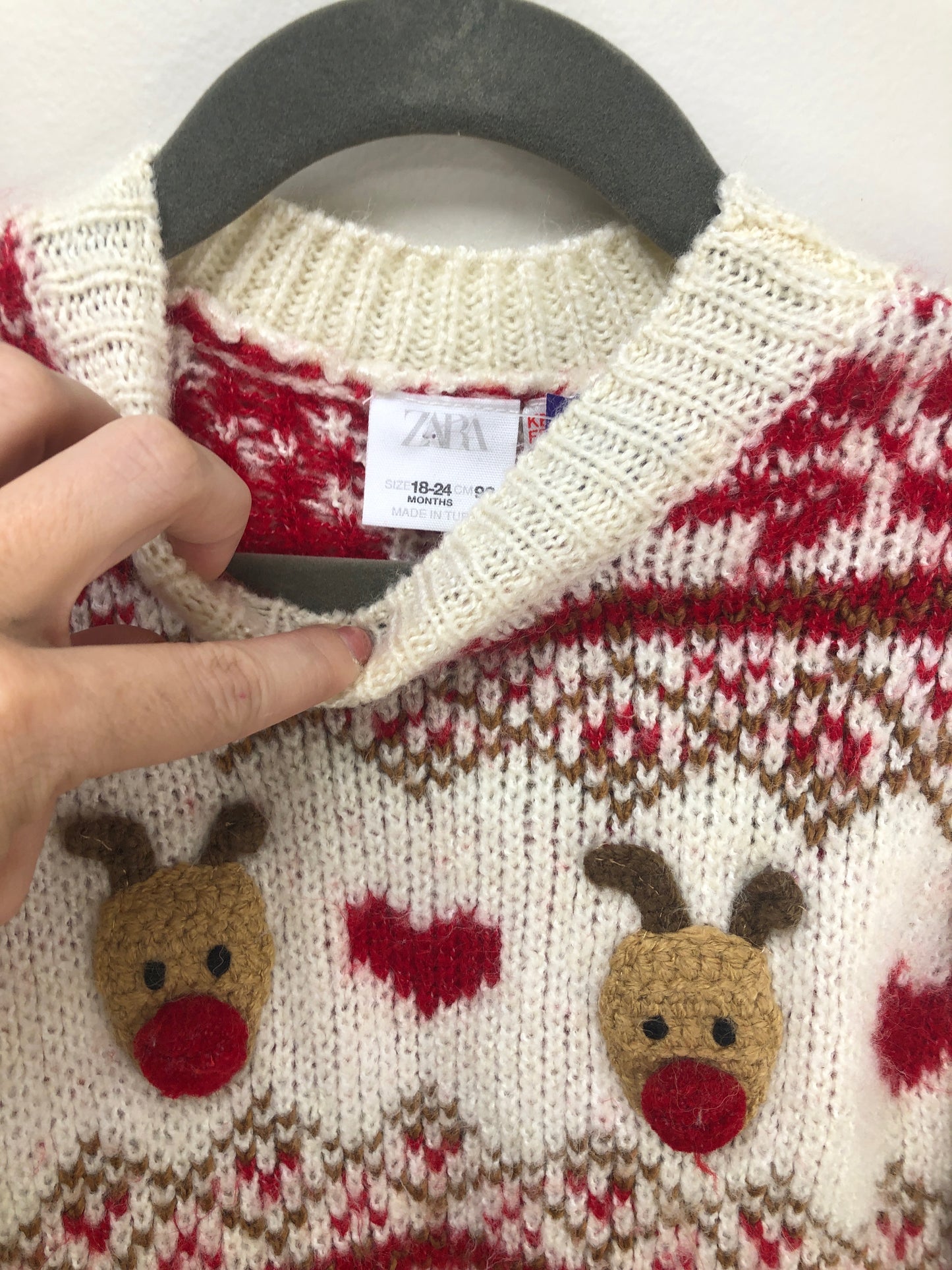 18-24 Months Zara red reindeer Sweater