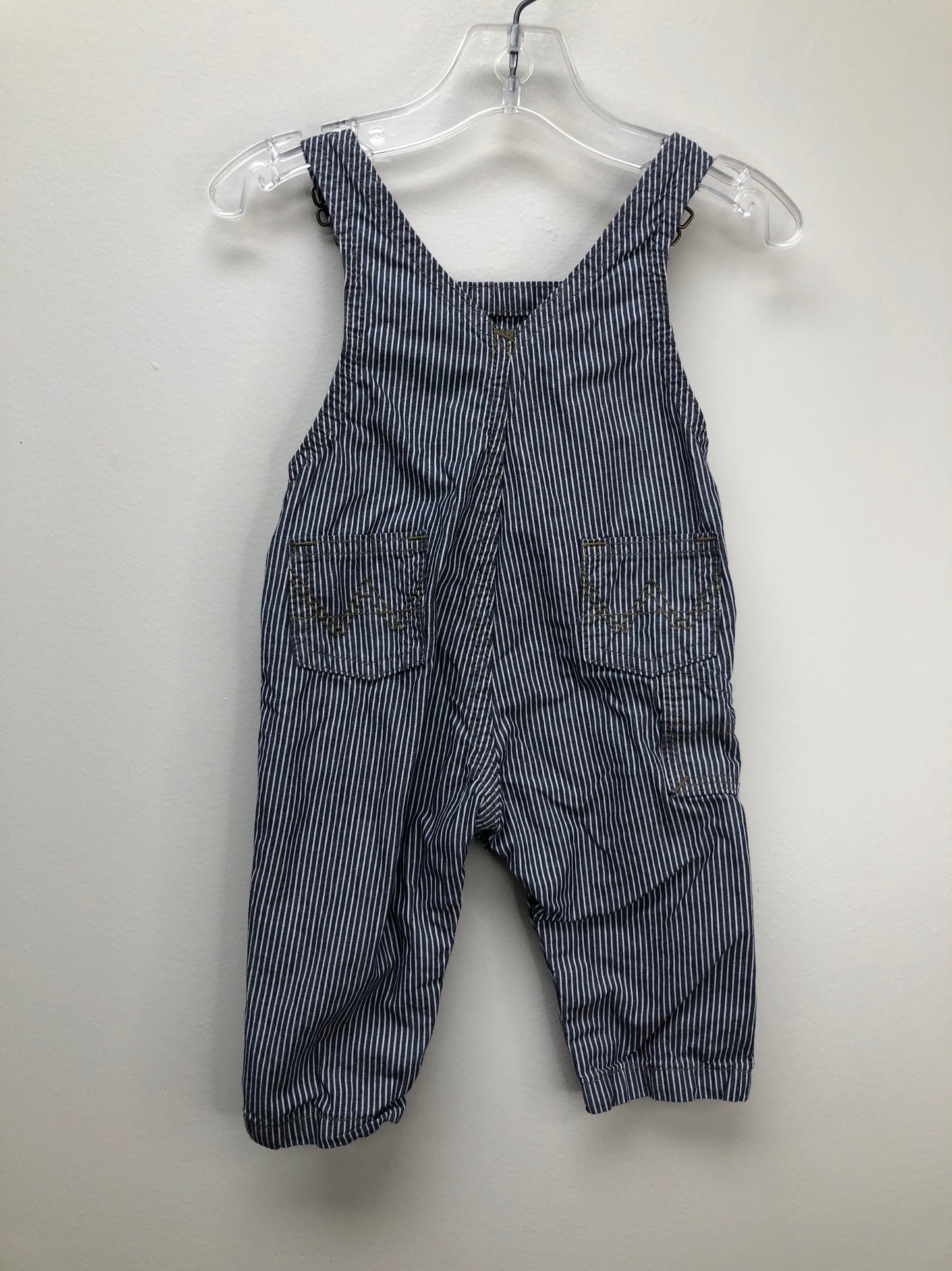 3-6m Wrangler gray stripe Overalls