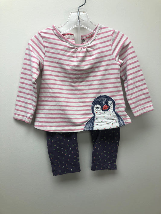 6 months Baby Boden pink penguin 2 PC Ensembles