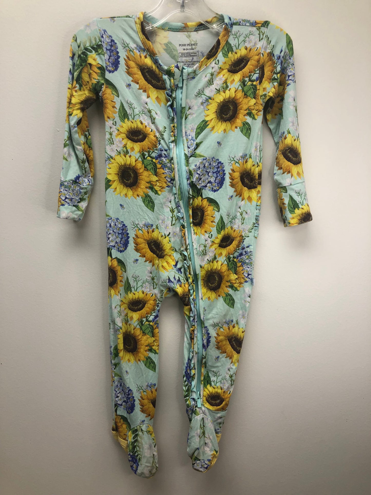 18-24m Posh Peanut teal Sunflowers Sleeper