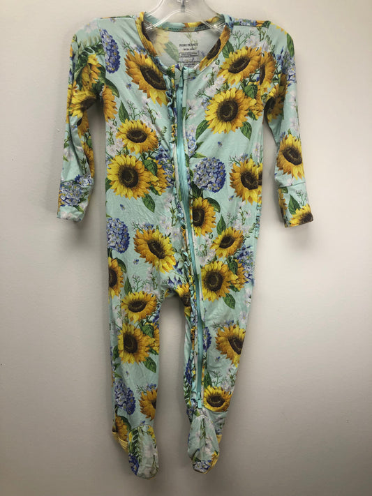 18-24m Posh Peanut teal Sunflowers Sleeper