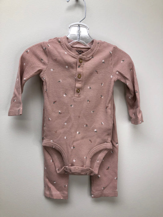 12 Months Carter's pink floral 2 PC Ensembles