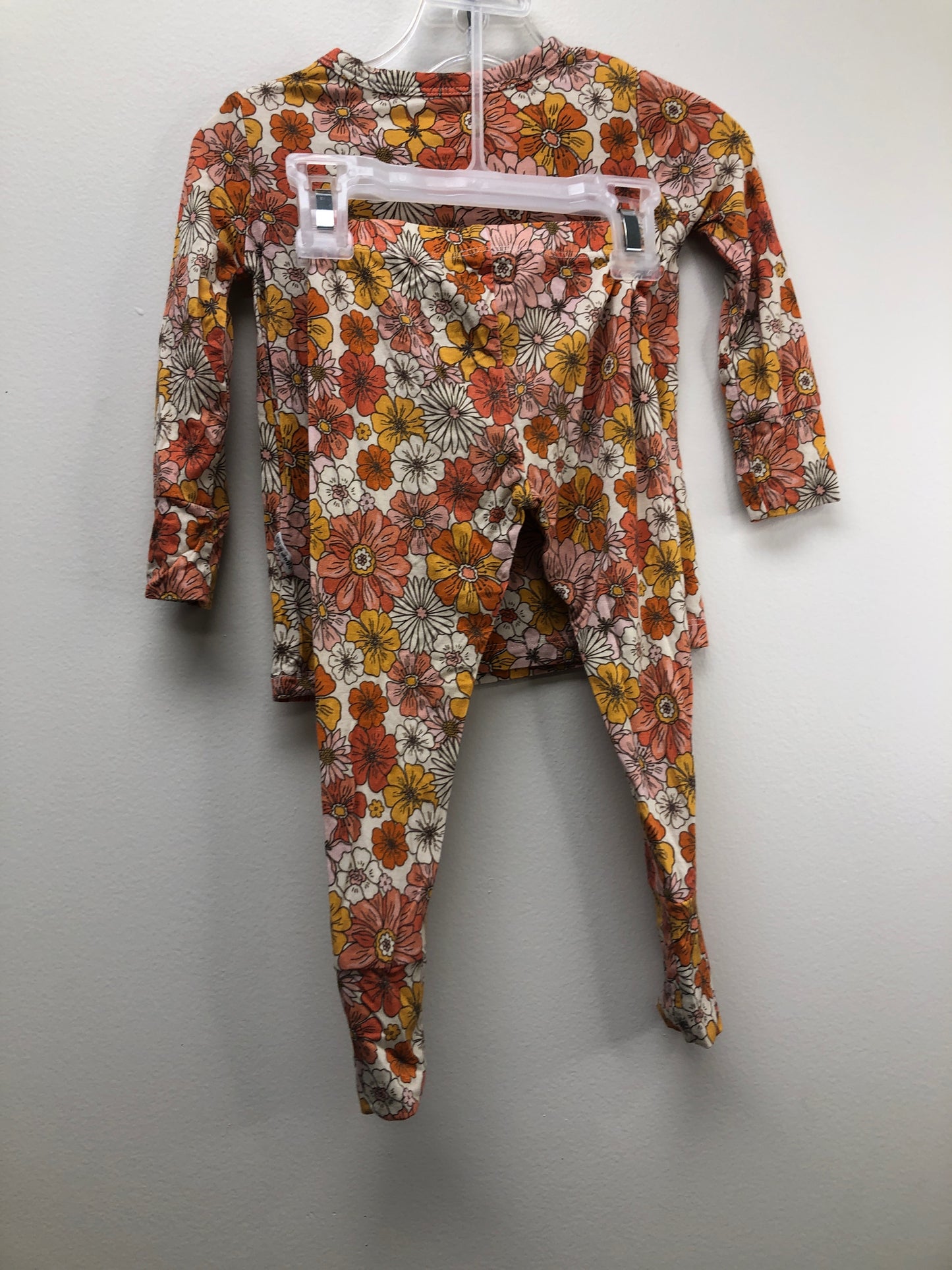 12 Months Gigi and Max orange floral Romper