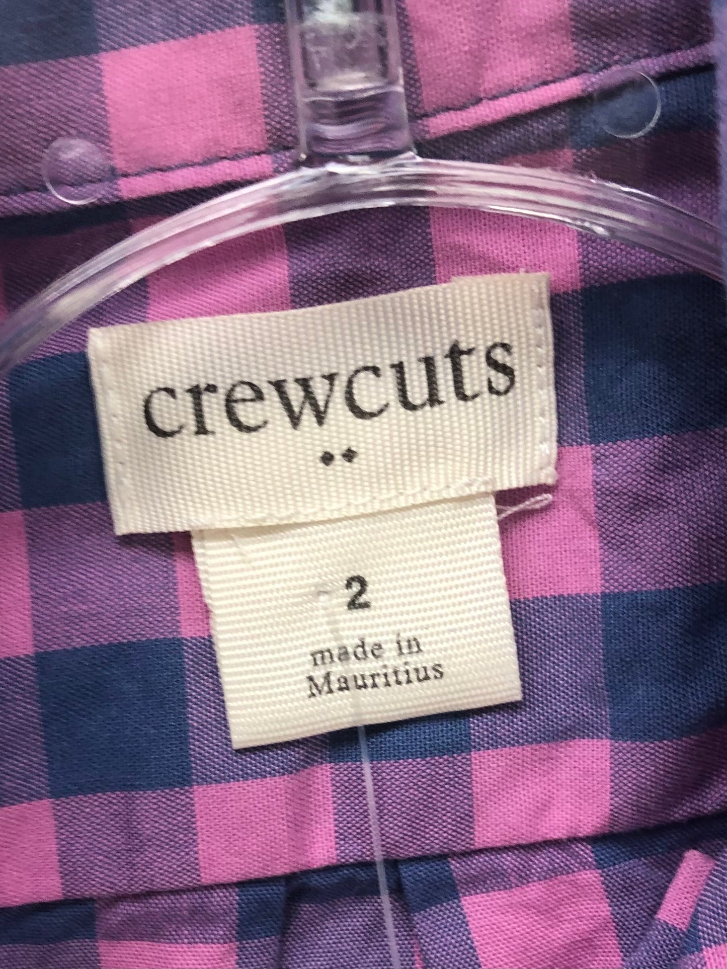 2 Crewcuts pink checkered Shirt