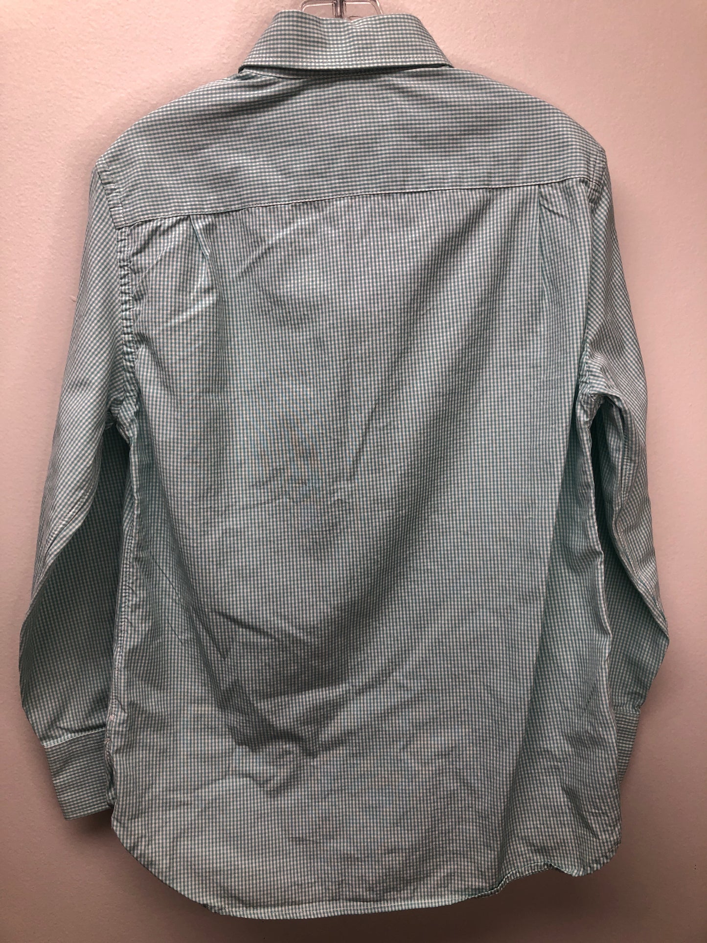 8 Crewcuts teal plaid Shirt
