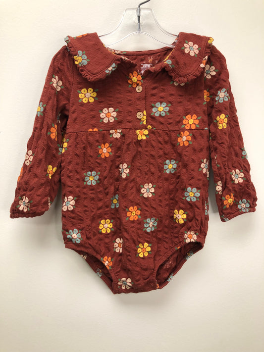 24m Little Co. rust flowers Romper