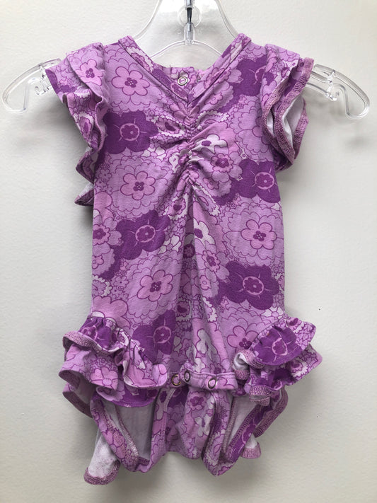 0-3 Months Kate Quinn purple floral Romper