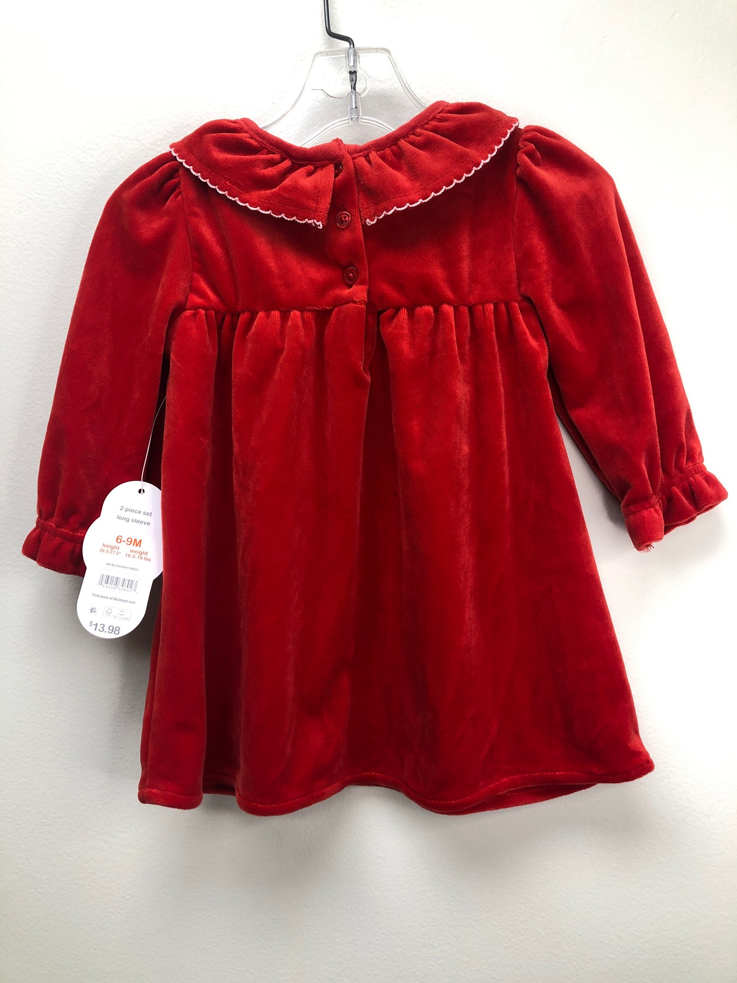 6-9 Months Wonder Nation red Velvet Dress