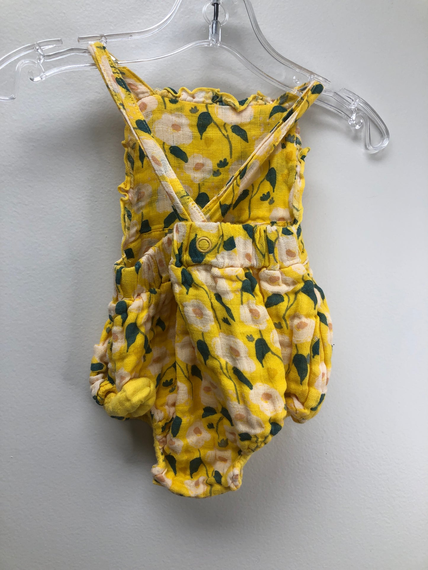 0-3m Angel Dear yellow floral Romper