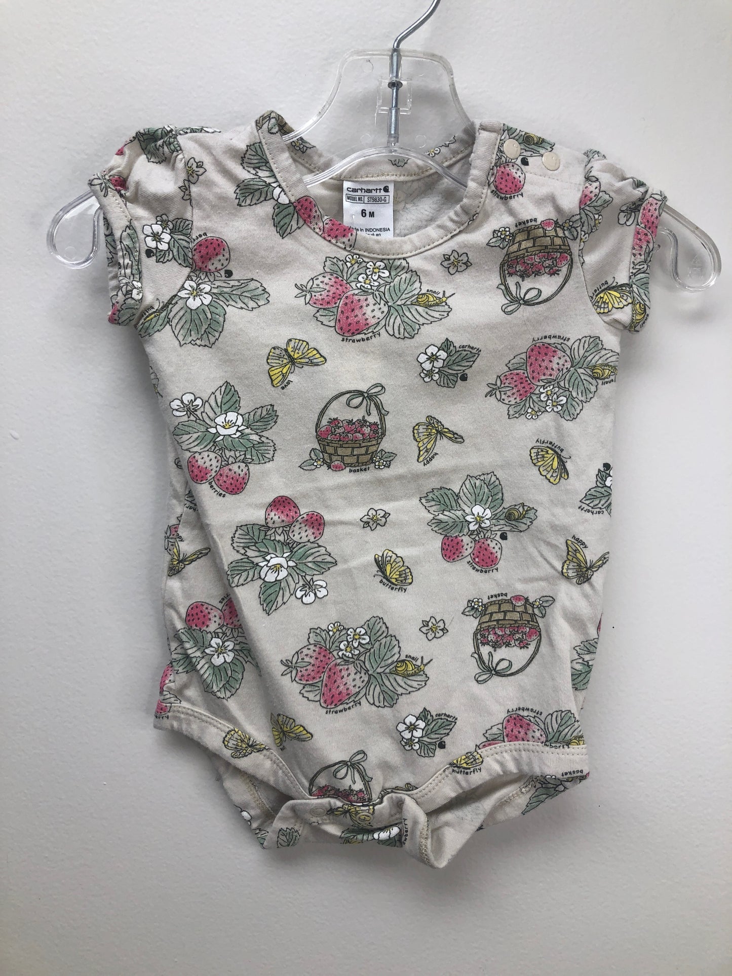 6m Carhartt cream strawberries Onesie