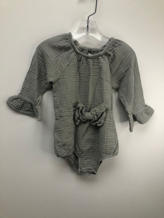 18m Grayson Mini green muslin Romper