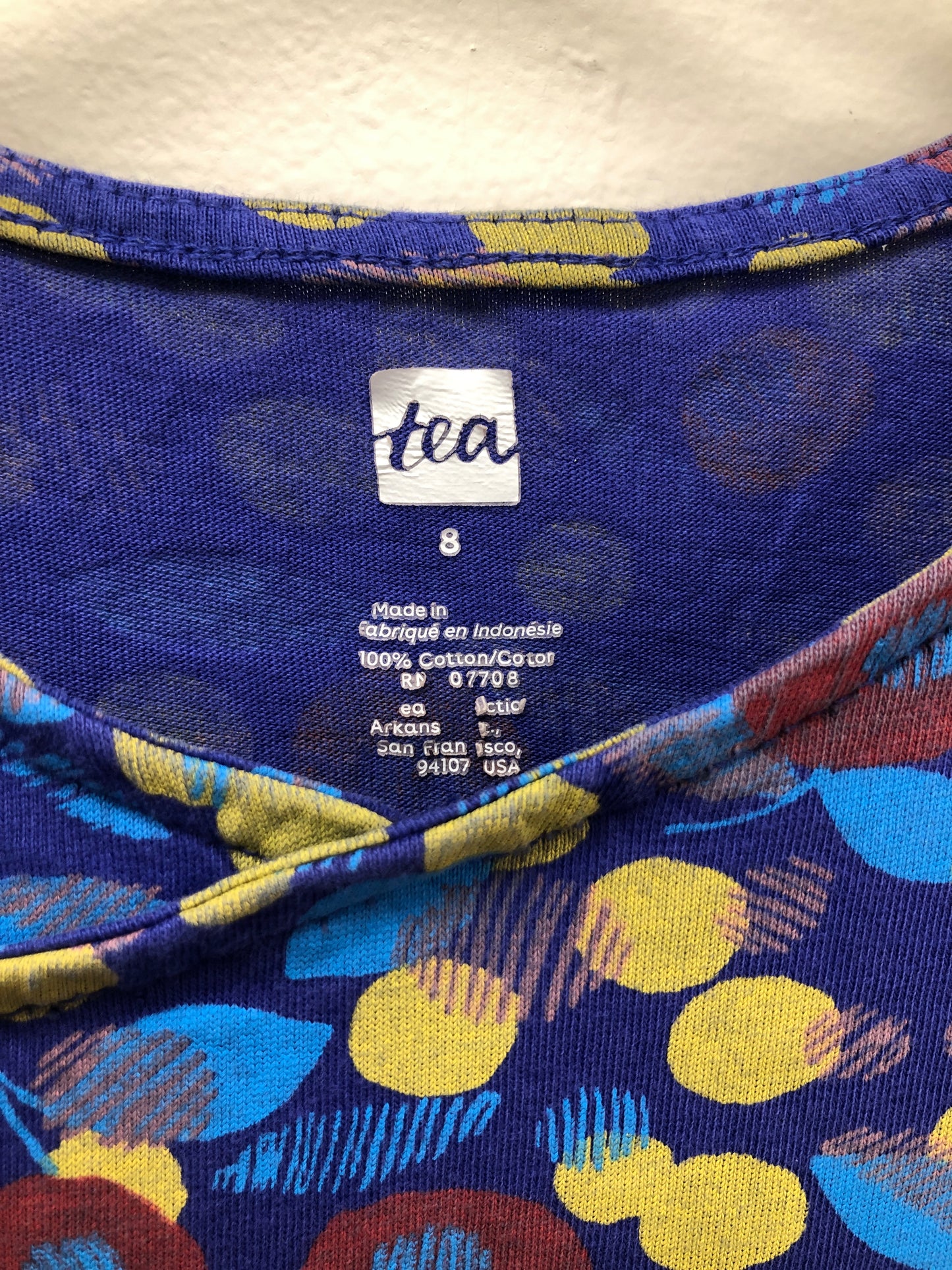 8 tea Child blue dots Dress