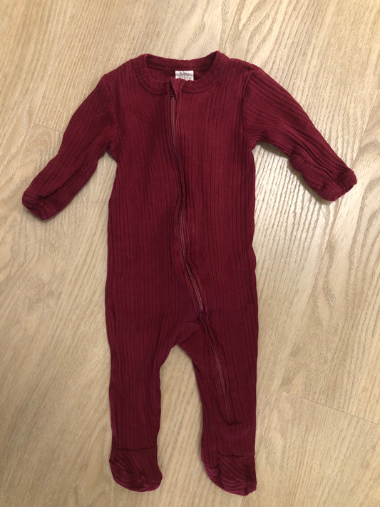 Kate Quinn Child Size 3 Months Burgundy ribbed Sleeper