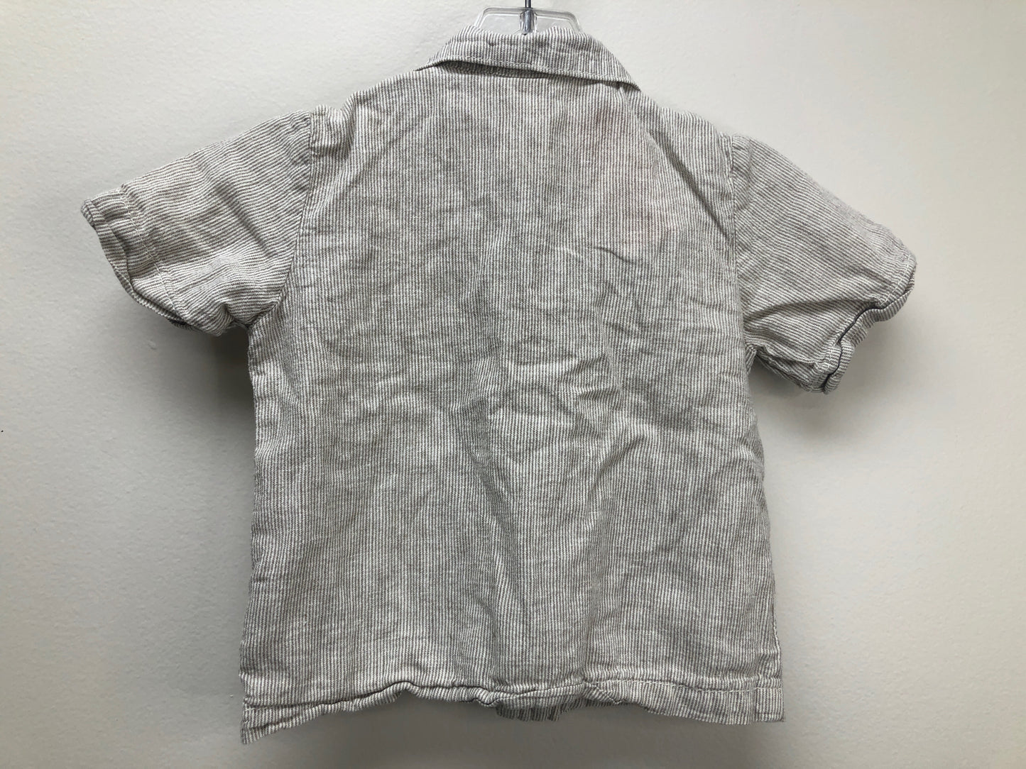 H & M Child Size 12 Months gray stripe Shirt