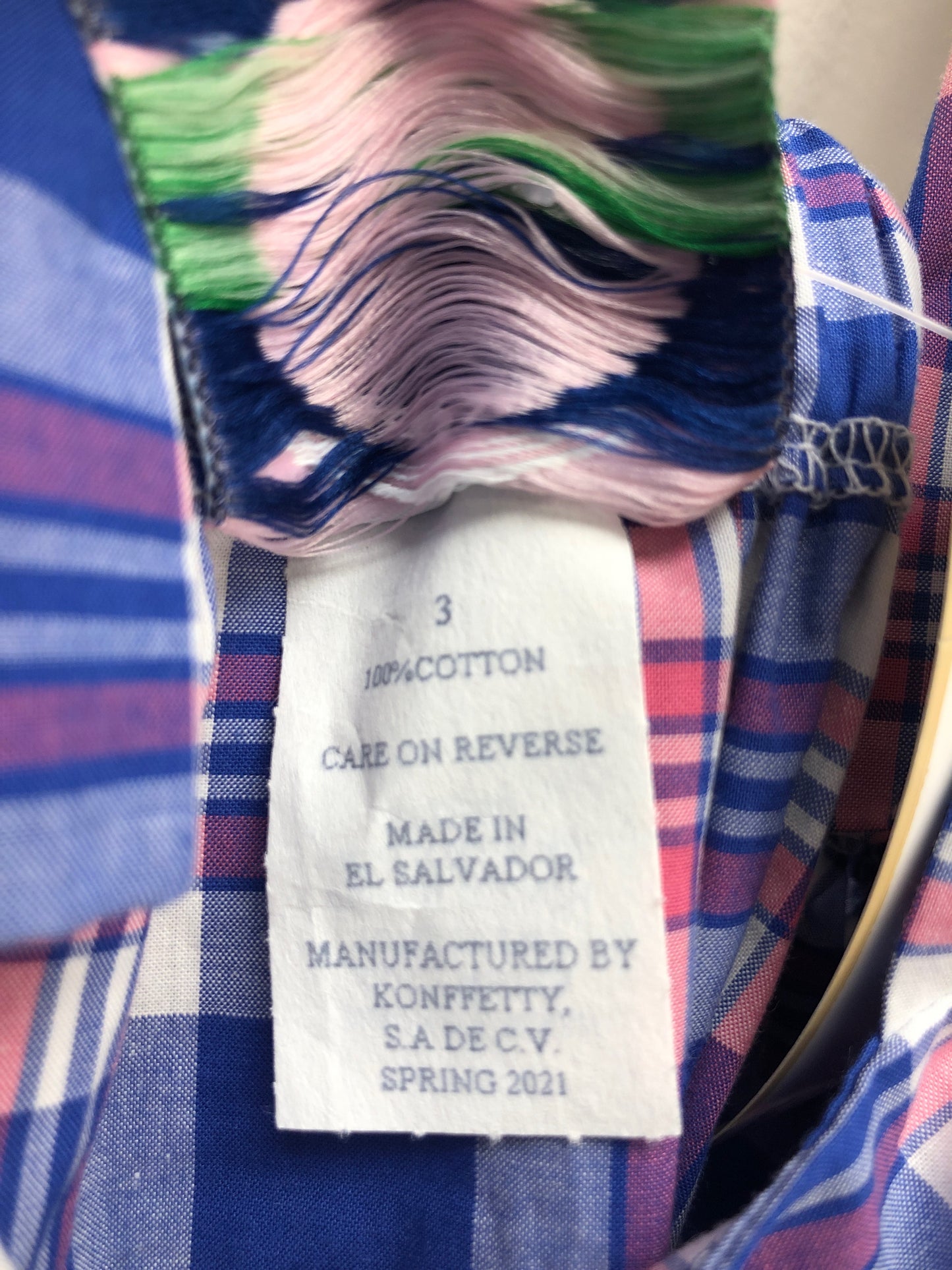 3T Southern smocked Co. blue plaid Dress