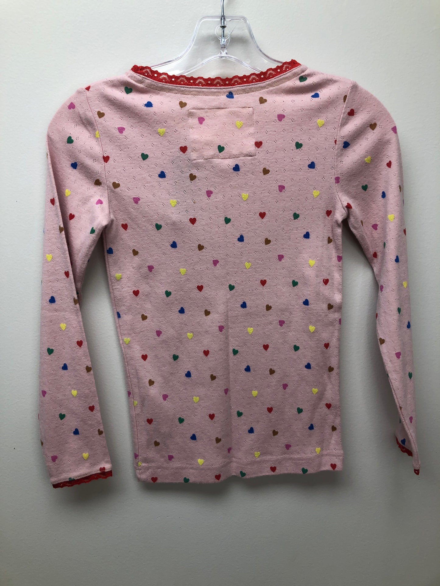 9-10 Boden pointelle pink heart Shirt