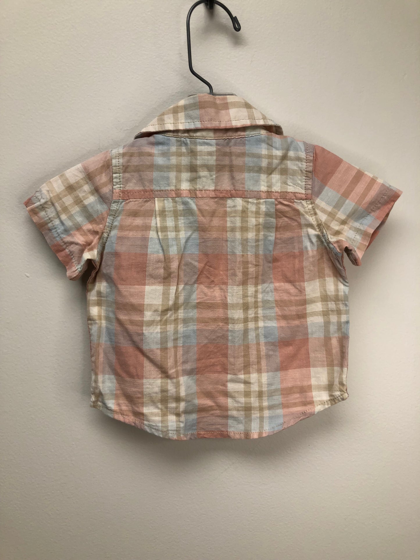 0-3m GAP rust plaid Shirt