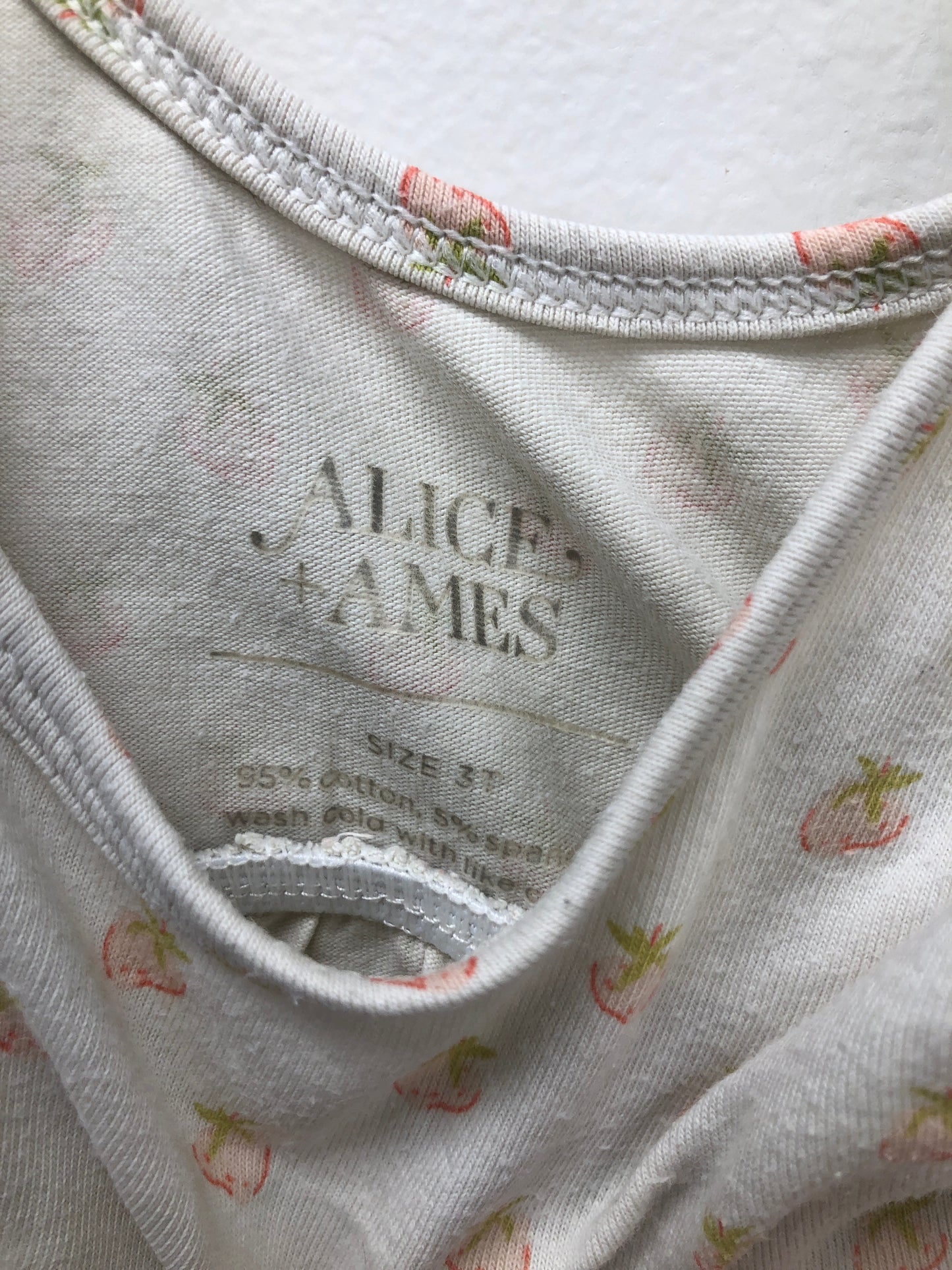 3 Alice + Ames cream strawberries Dress