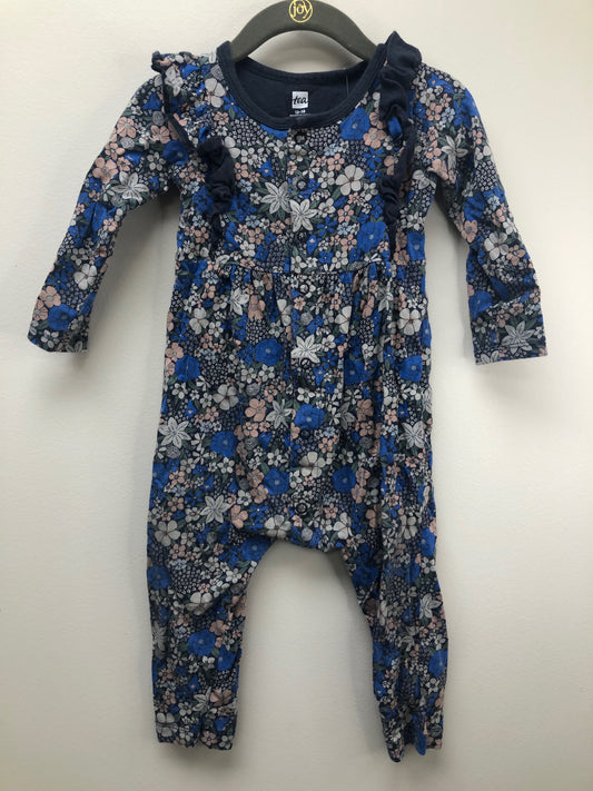 12-18 Months tea blue floral Romper