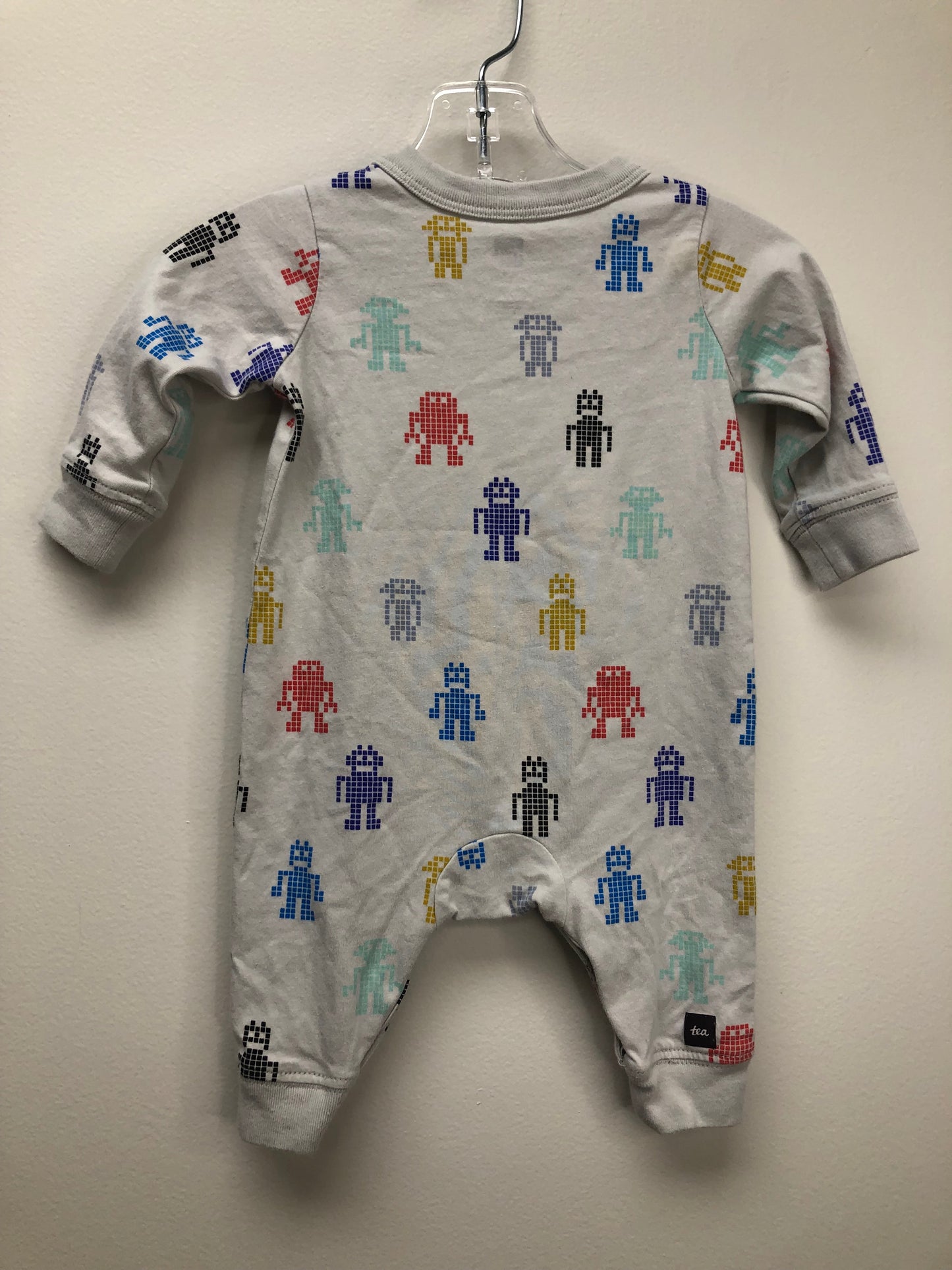 0-3m tea gray print 1 PC Ensemble