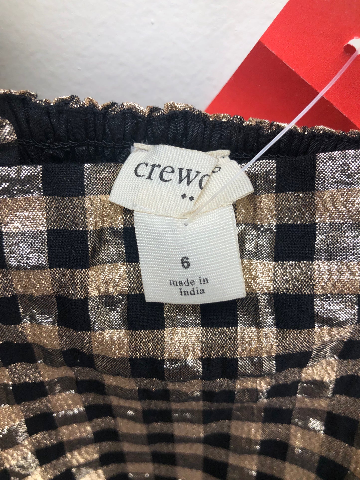 6/7 Crewcuts Gold checkered Dress