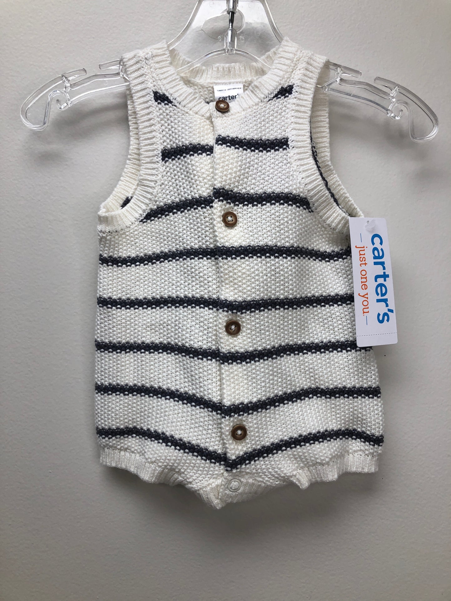 NB Carter's cream stripe Romper