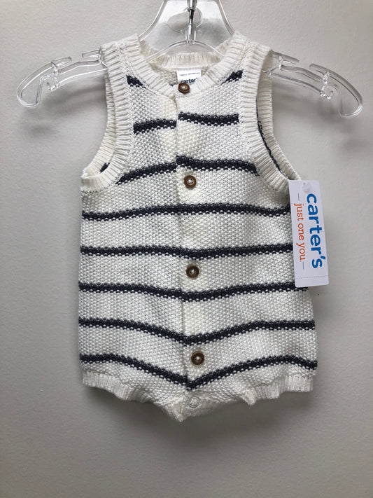 NB Carter's cream stripe Romper