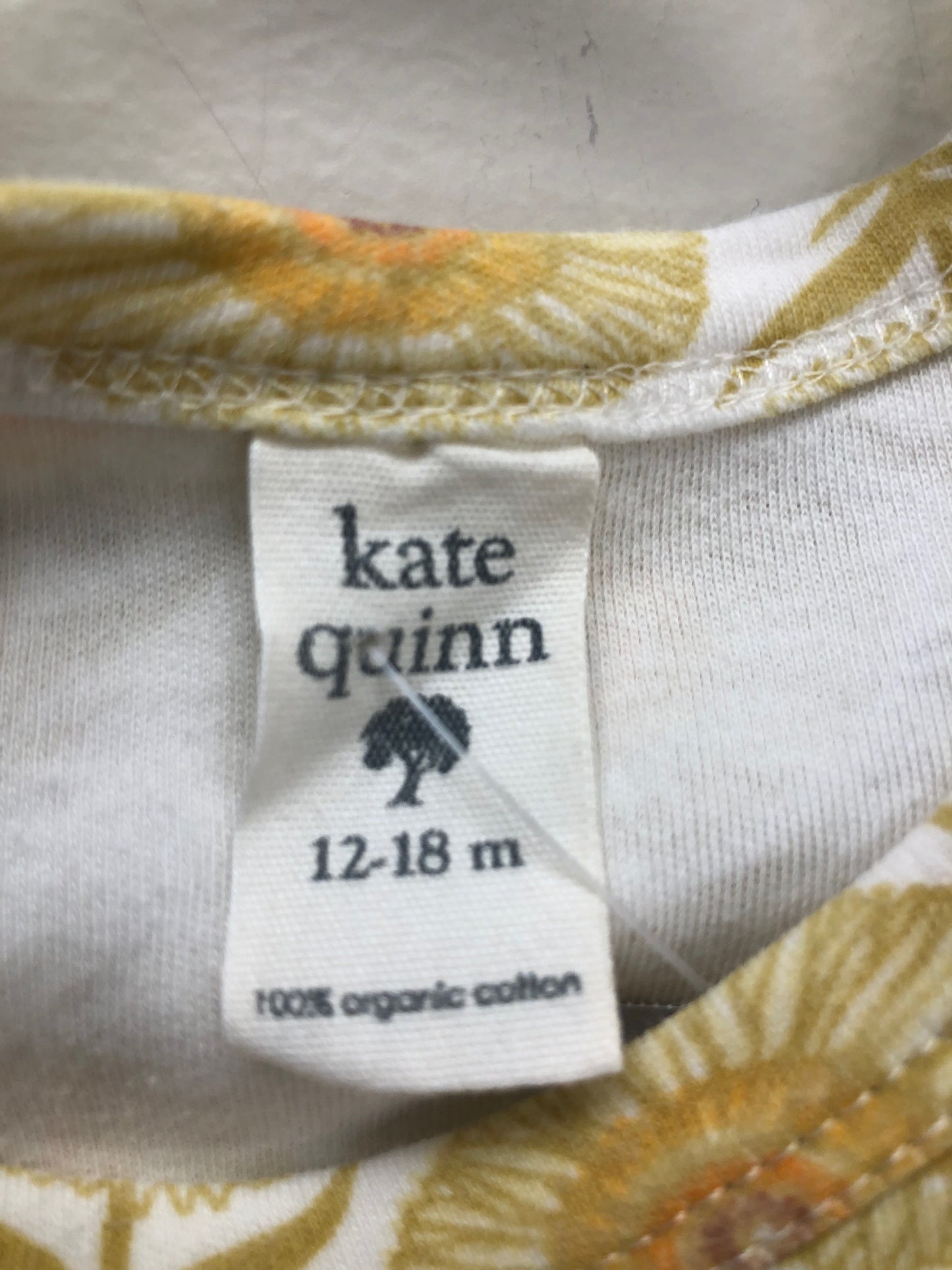 12-18 Months Kate Quinn gold floral Onesie