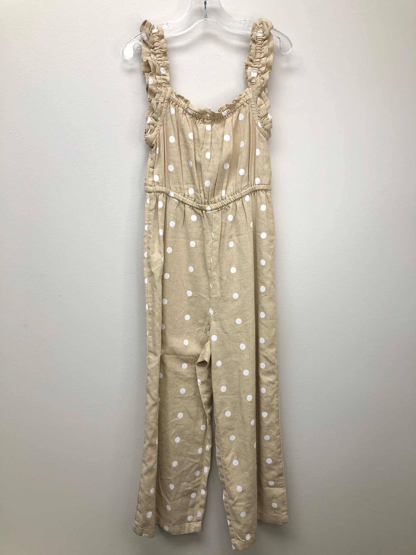 6/7 Old Navy tan dots Romper
