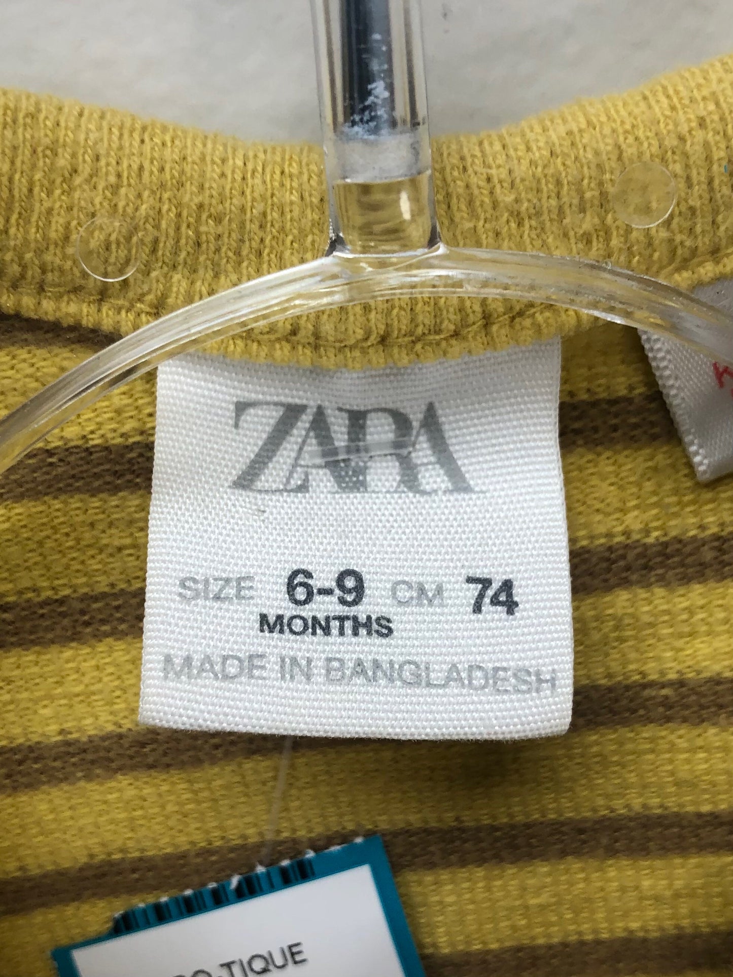 6-9m Zara yellow stripe Shirt