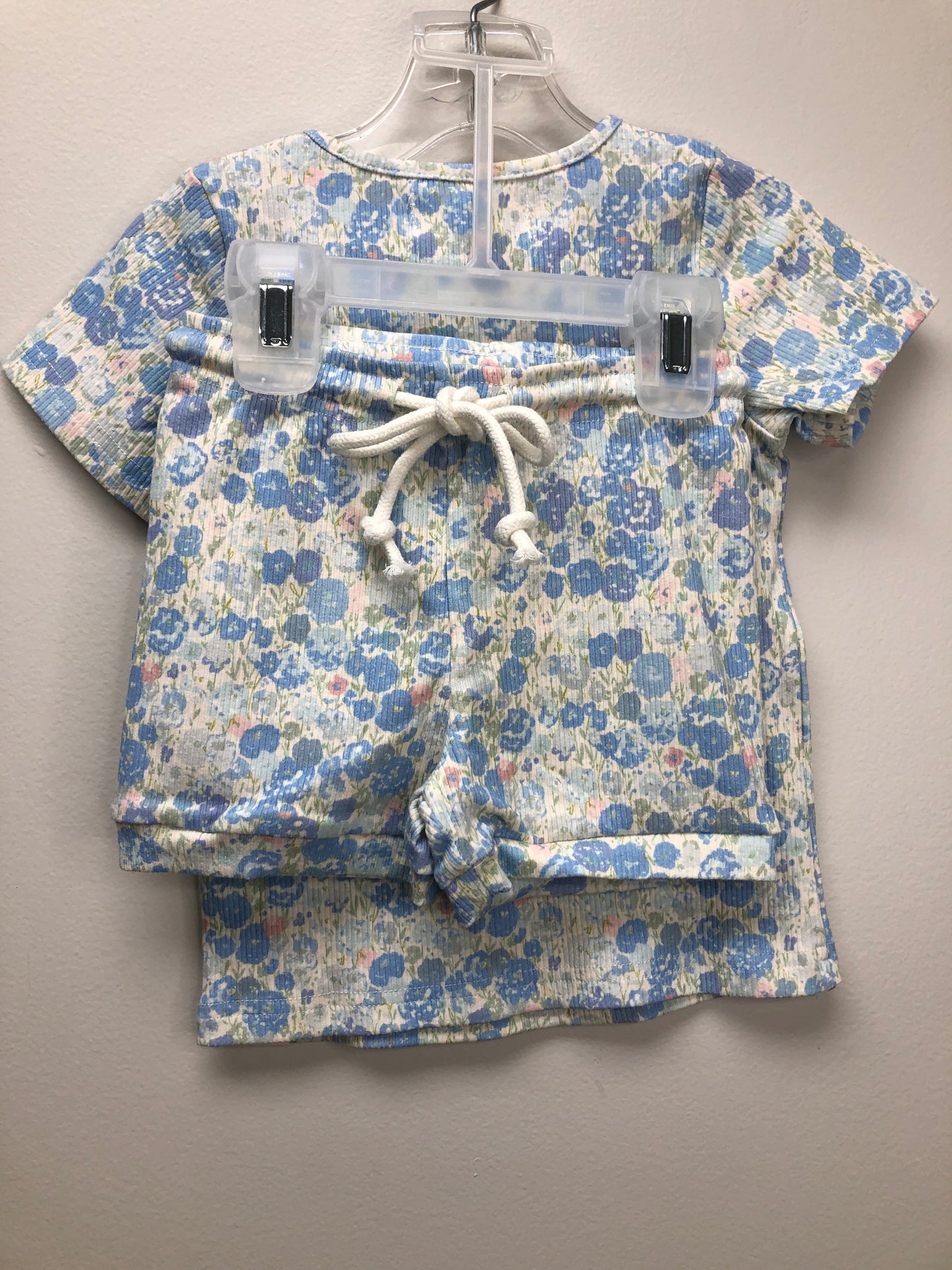 4T Sweet Honey Clothing Co. blue floral 2 PC Ensembles