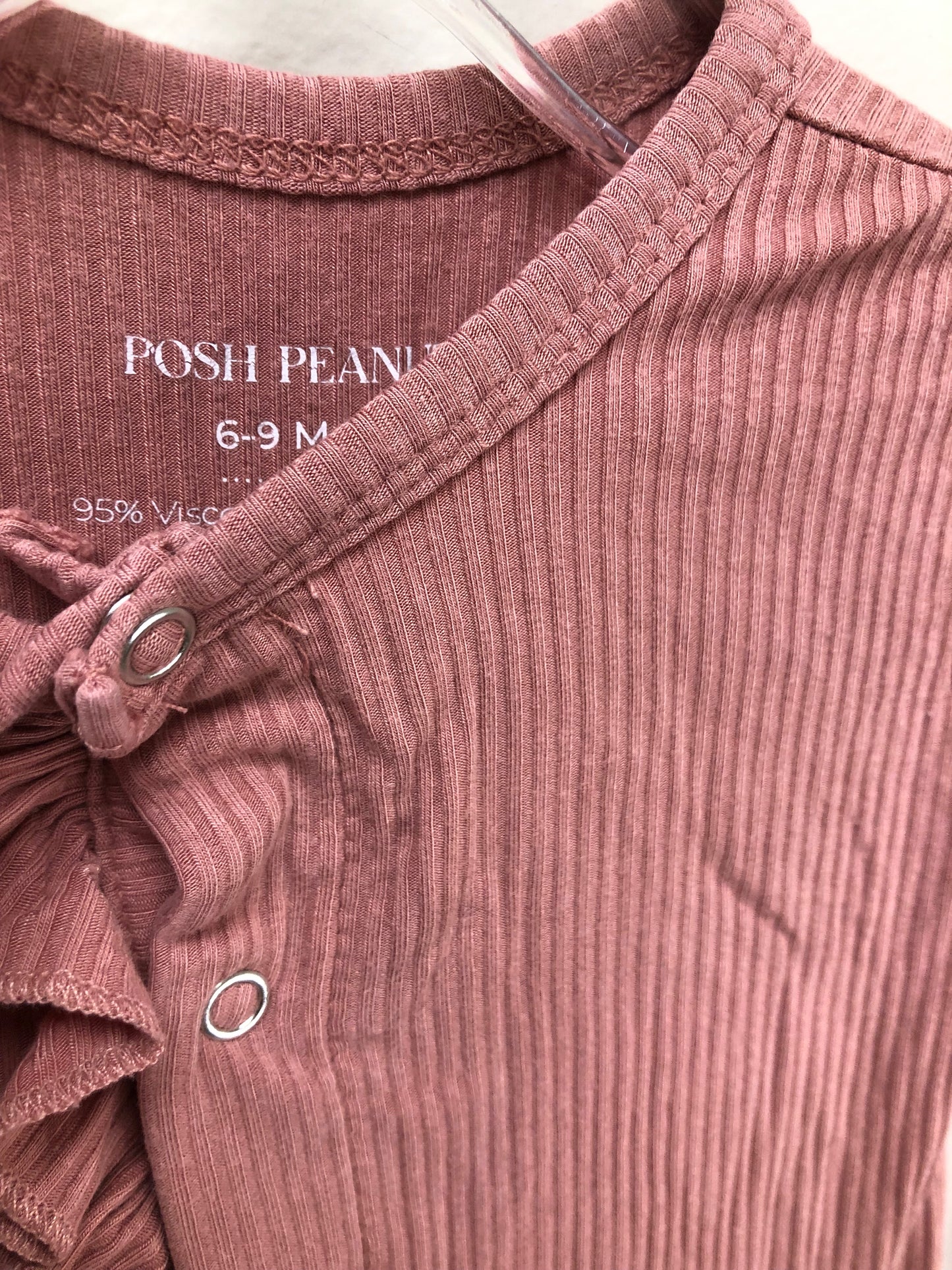 6-9m Posh Peanut pink ribbed Sleeper