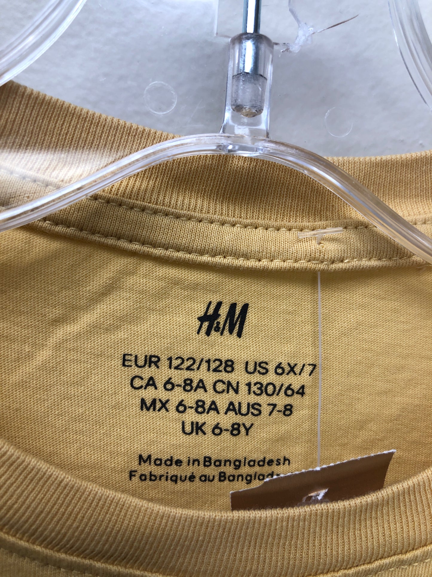 6 H & M yellow tee Shirt