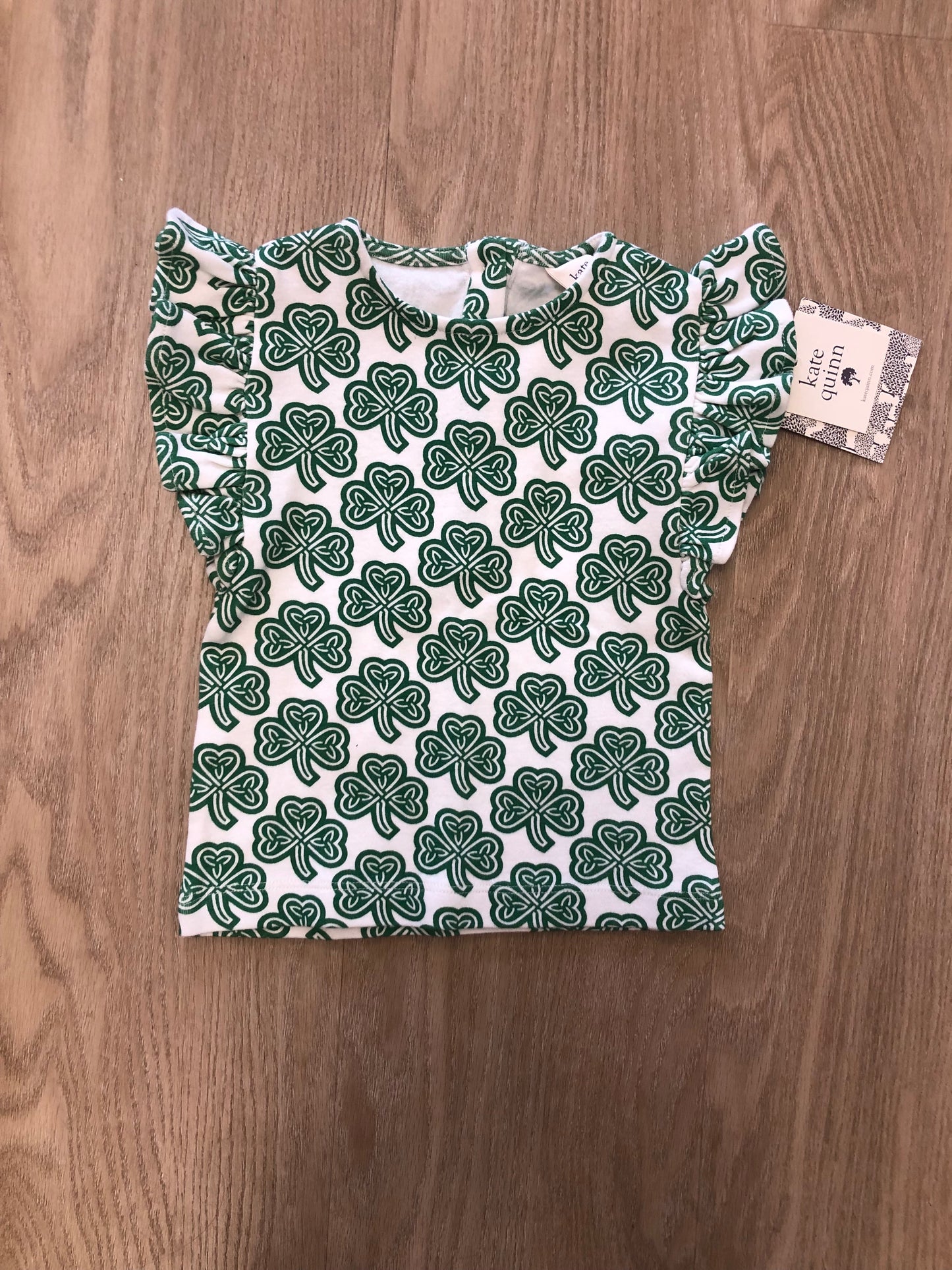 Kate Quinn Child Size 12 Months Green Print Shirt