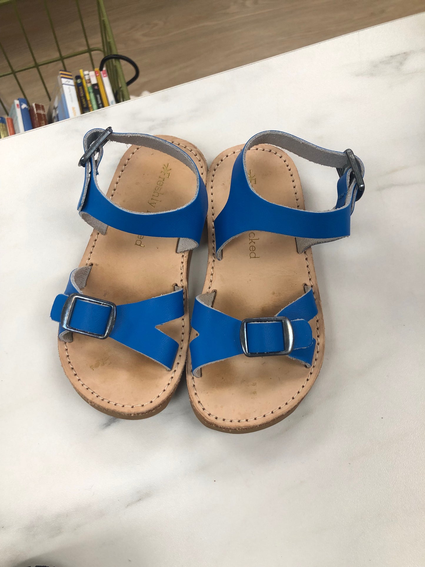 Freshly Picked Child Size 7 Blue Leather Shoes/Boots