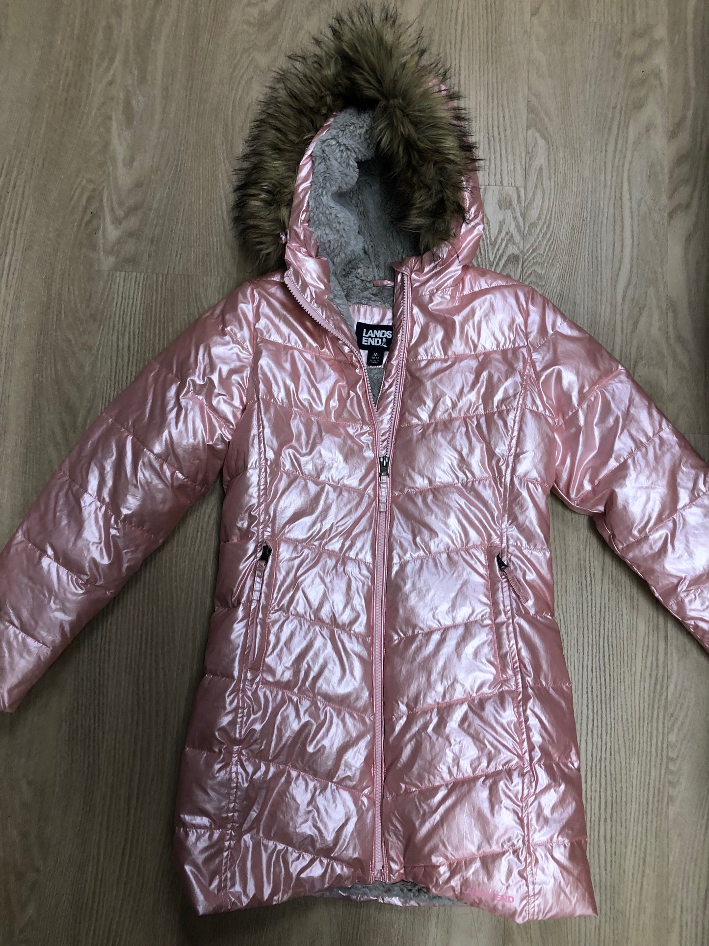 Lands End Child Size 10 Pink Parka Coat
